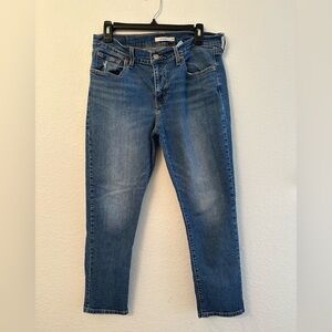 Levi's Boyfriend Jeans Womens Size 30 Mid Rise Medium Wash Denim Stretch Blue
